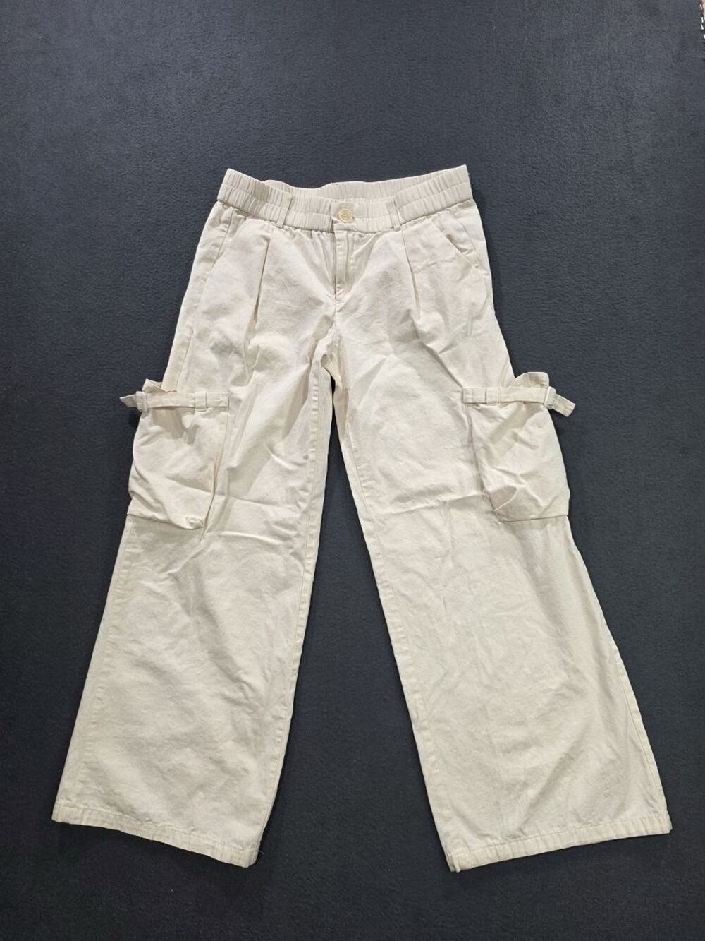 Superdown Cargo Pants Women Ivory Y2K Drawstring Utility size M A009608